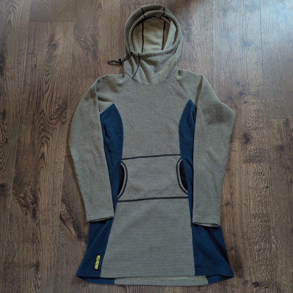 Melanzana Women's Micro Grid Dress - Grid Fleece Hoodie